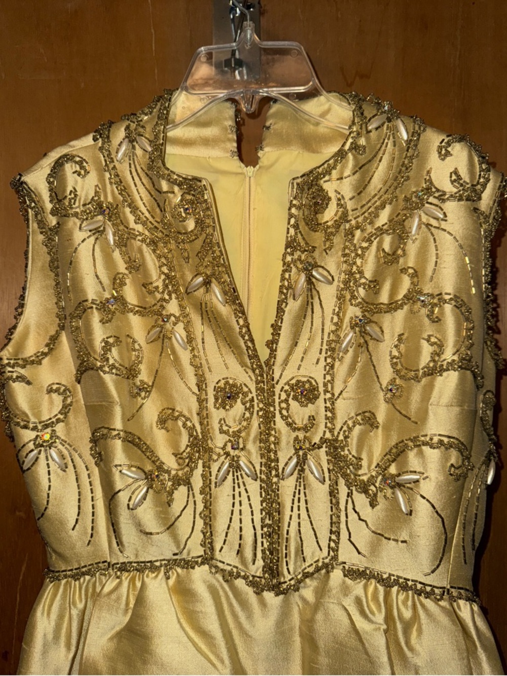 Gold Beaded Evening Dress - Picture 7 of 17